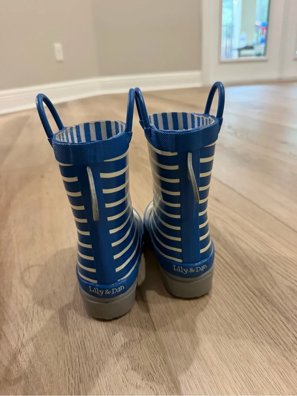 Kids Shark Stripe Rain Boots - Blue Size 7/8